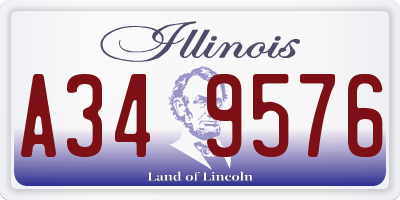 IL license plate A349576
