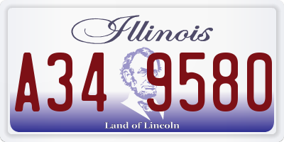 IL license plate A349580