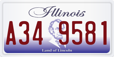 IL license plate A349581