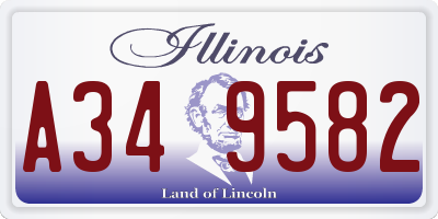 IL license plate A349582