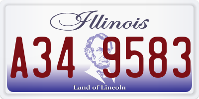 IL license plate A349583