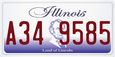 IL license plate A349585