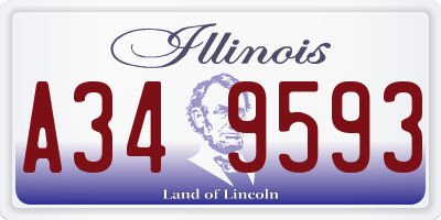 IL license plate A349593