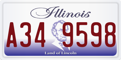 IL license plate A349598