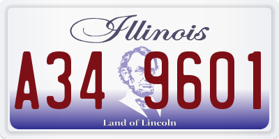 IL license plate A349601