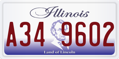 IL license plate A349602