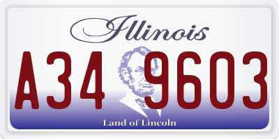 IL license plate A349603