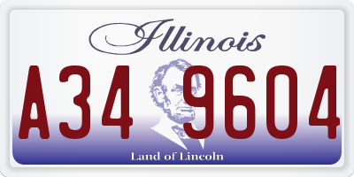 IL license plate A349604