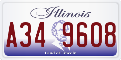 IL license plate A349608