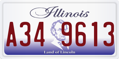 IL license plate A349613