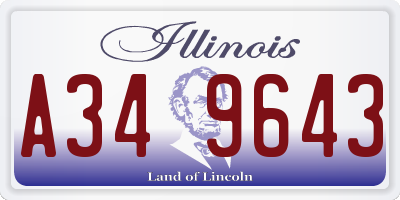 IL license plate A349643