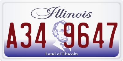 IL license plate A349647