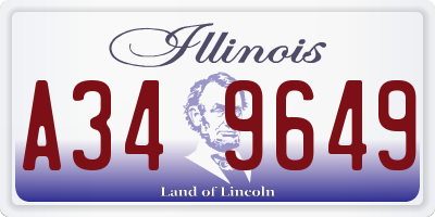 IL license plate A349649
