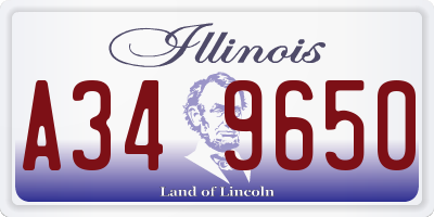 IL license plate A349650