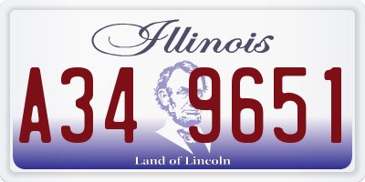 IL license plate A349651