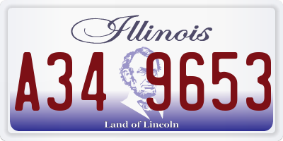 IL license plate A349653