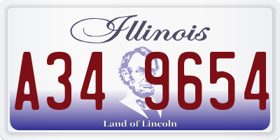 IL license plate A349654
