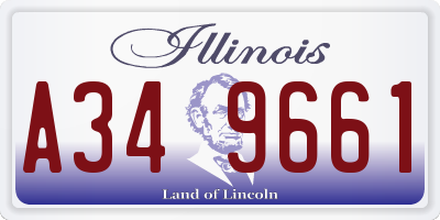 IL license plate A349661