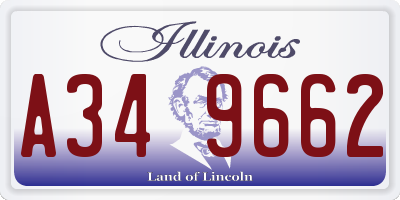 IL license plate A349662