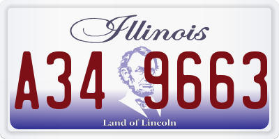 IL license plate A349663