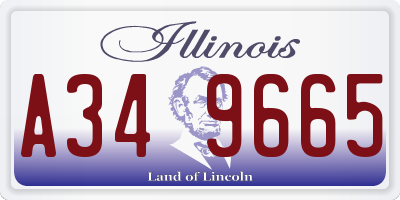 IL license plate A349665