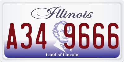IL license plate A349666