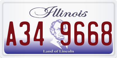 IL license plate A349668