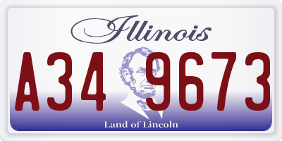 IL license plate A349673