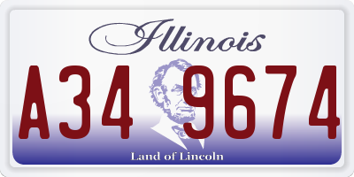 IL license plate A349674