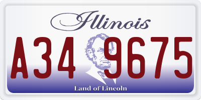 IL license plate A349675
