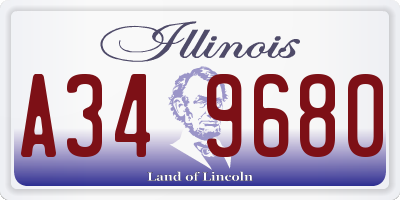IL license plate A349680