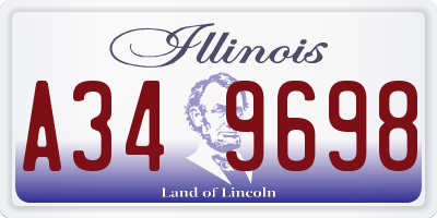 IL license plate A349698