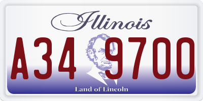 IL license plate A349700
