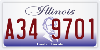 IL license plate A349701