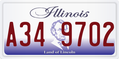 IL license plate A349702