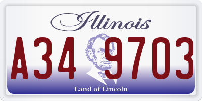 IL license plate A349703