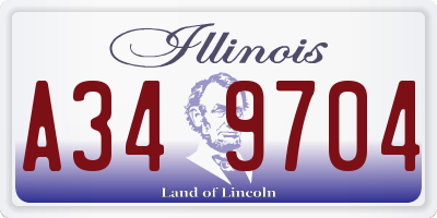 IL license plate A349704