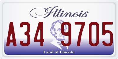 IL license plate A349705