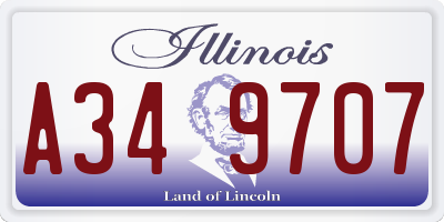 IL license plate A349707