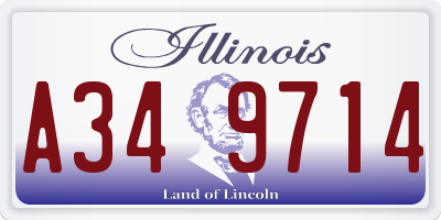 IL license plate A349714