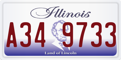 IL license plate A349733