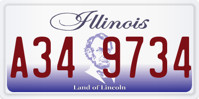 IL license plate A349734