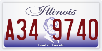 IL license plate A349740