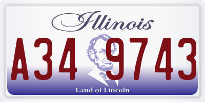 IL license plate A349743