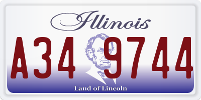 IL license plate A349744