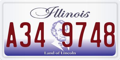 IL license plate A349748