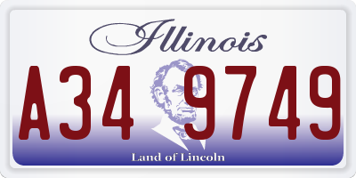 IL license plate A349749