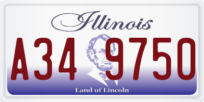IL license plate A349750