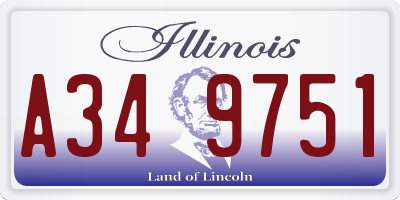IL license plate A349751