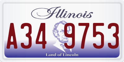 IL license plate A349753